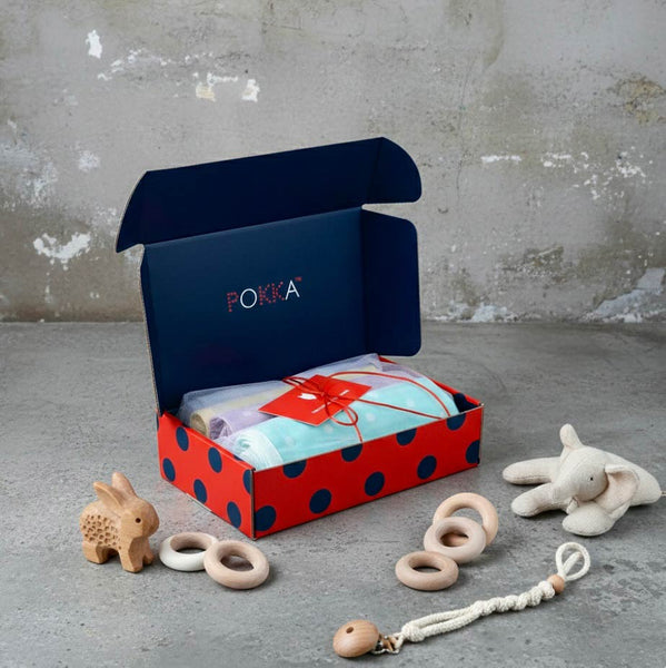 Pokka Kids eczema baby washcloth sustainable luxury gift packaging box handmade in USA