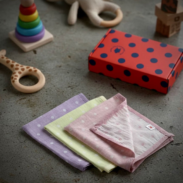 Chemical-free baby handkerchief safe for eczema and delicate skin