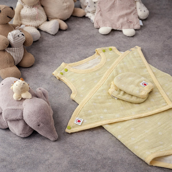 Pokka Kids yellow green GOTS organic cotton luxury baby shower gift for eczema prone skin