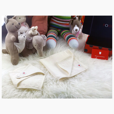 Pokka Kids Dye Free 100 % GOTS certified organic cotton hanky and bandana bib baby gift set made in USA