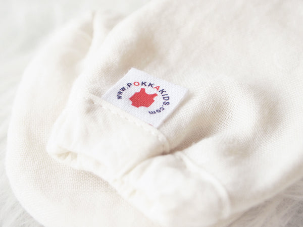 Dye Free Reversible GOTS Certified organic cotton baby mittens for eczema made in USA