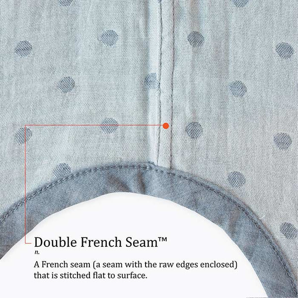 Pokka Kids GOTS Certified organic cotton gray baby bodysuit French seam technology for eczema prone skin