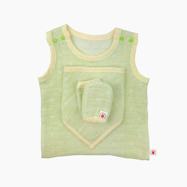 Pokka Kids lime green GOTS organic cotton luxury baby shower gift for eczema prone skin