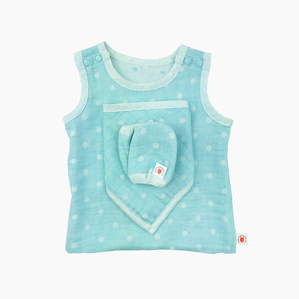 Pokka Kids eczema friendly mint blue GOTS organic cotton luxury newborn gift set